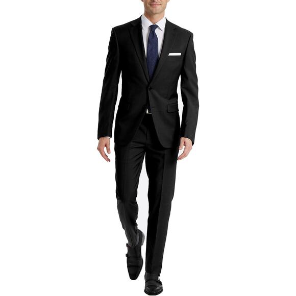NWT Calvin Klein Men's Slim-Fit Wool Stretch Suit Jacket ,Black-Size 36 Short - Picture 2 of 2